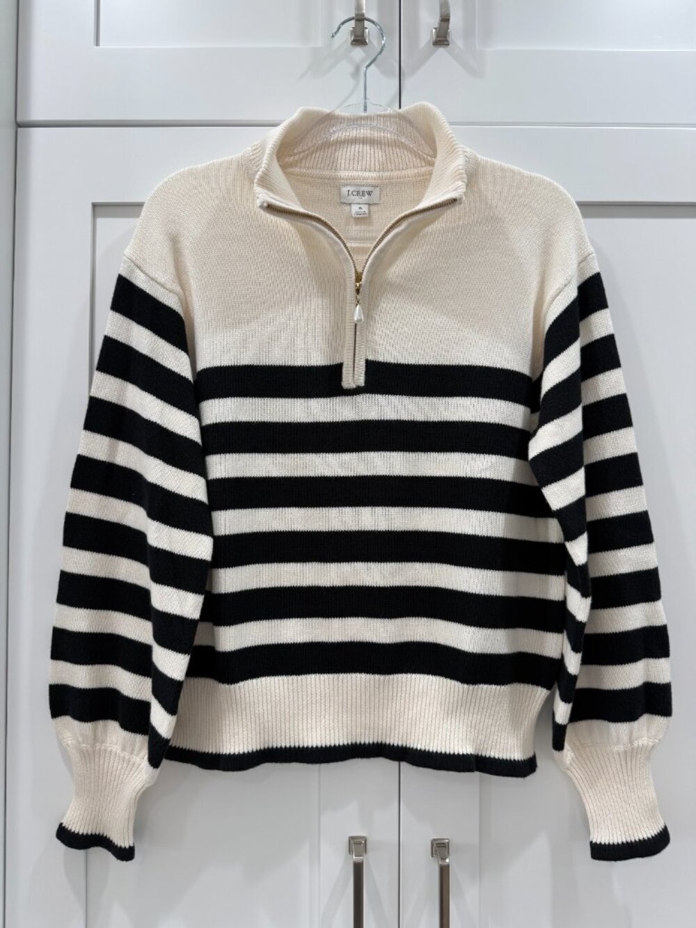 J.Crew Factory Striped Half-Zip Sweater - Small